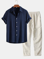 Conjunto de dos piezas Fernando para Hombre – Manga corta, Cálido y Cómodo