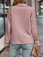 Leyna Pull en Maille pour Femme – Pull Côtelé avec Fermeture Éclair Chic
