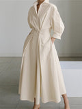Lucie Robe Midi pour Femme – Robe Boutonnée Élégante Décontractée Chic