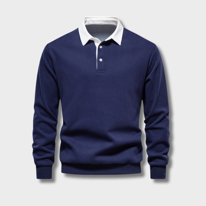 Suéter Daniel para Hombre – Estilo atemporal, Cuello polo y Mangas largas