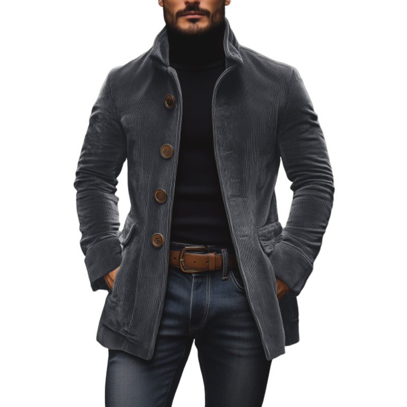 Chaqueta Marcos para Hombre – Silueta entallada, Cuello mao y Sofisticado