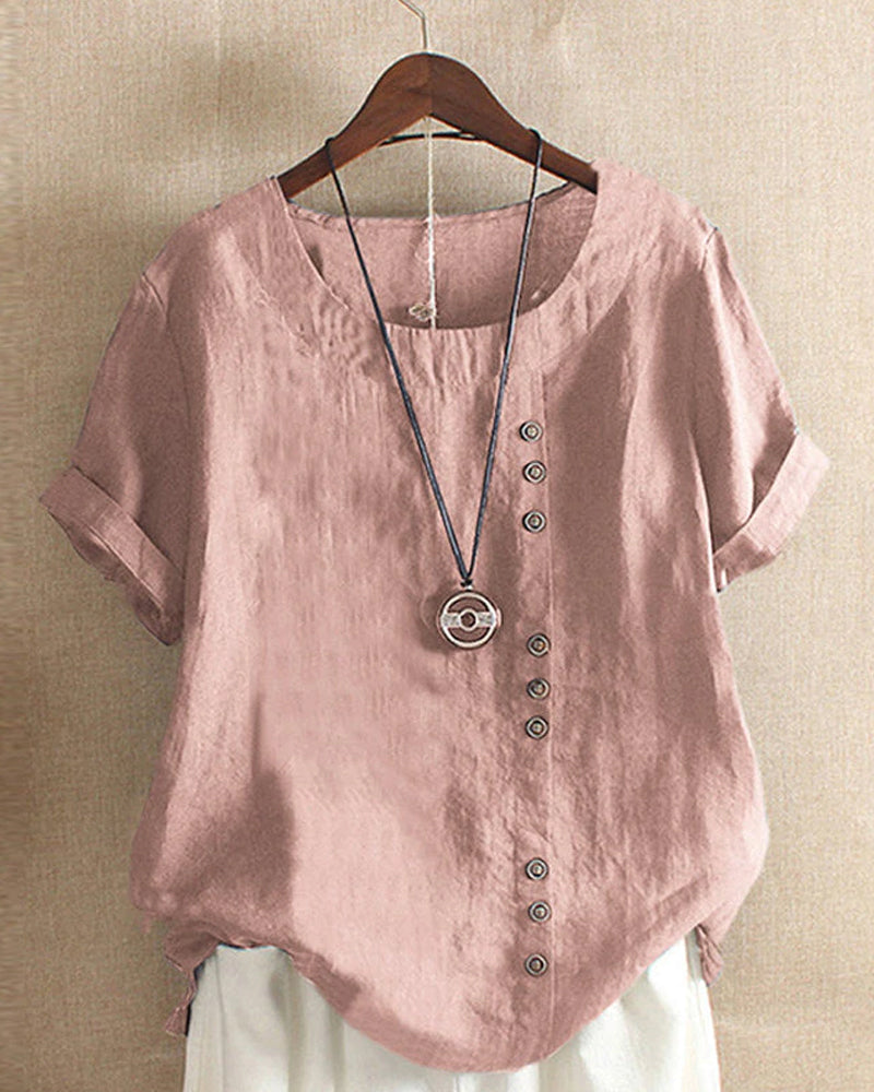Blusa Blanca para Mujer – Cierre de botones, Sofisticado y Suave