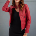 Chaqueta de piel Ofelia para Mujer – Sofisticado, Corte regular y Bolsillos prácticos