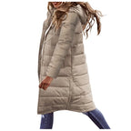 Evie Cappotto Lungo Imbottito da Donna – Giacca Invernale Elegante con Cappuccio