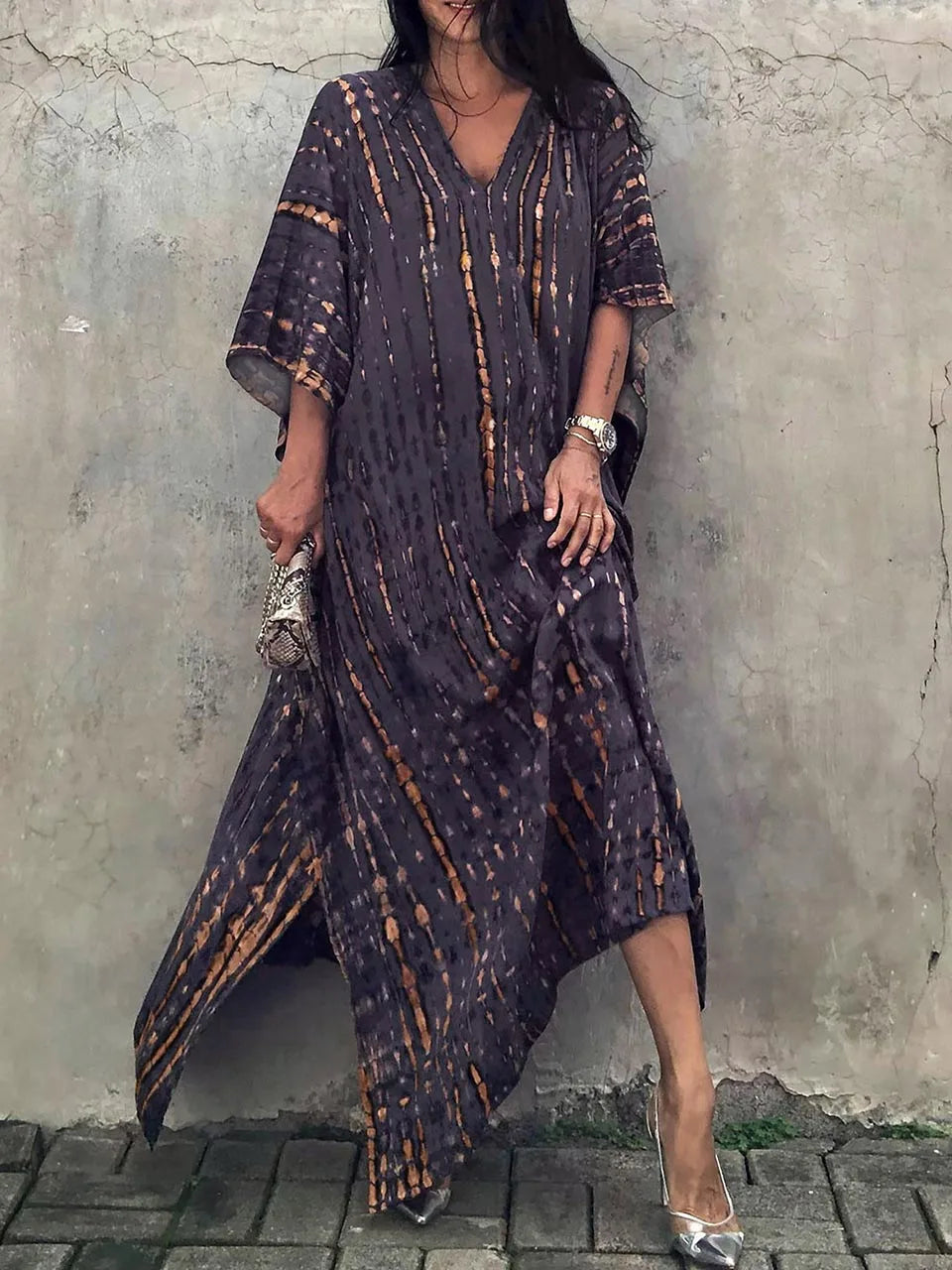Janne Vestito Caftano Maxi da Donna – Vestito Boho Elegante per Spiaggia Estate