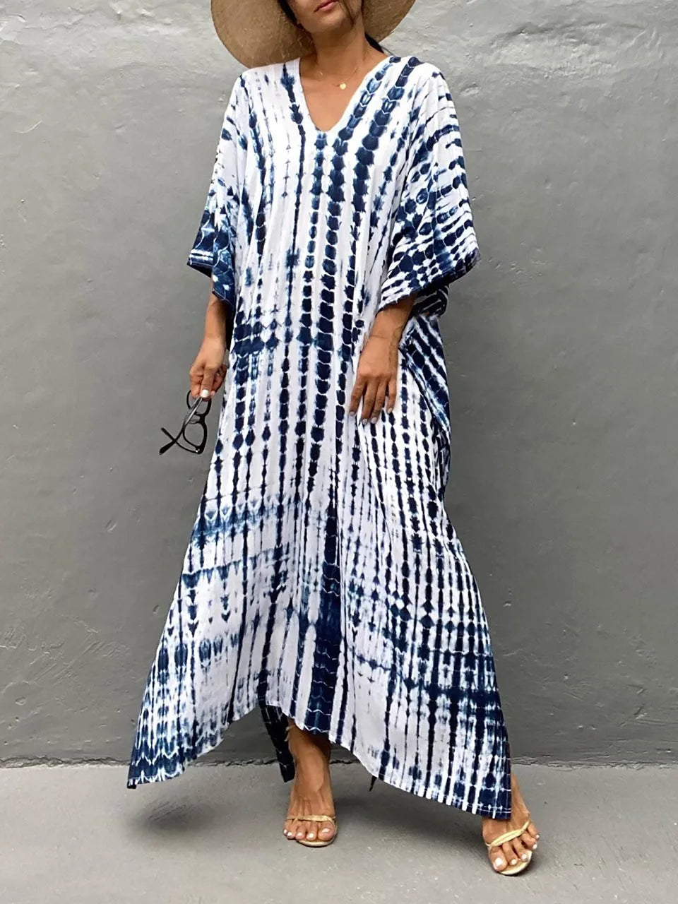 Janne Vestito Caftano Maxi da Donna – Vestito Boho Elegante per Spiaggia Estate