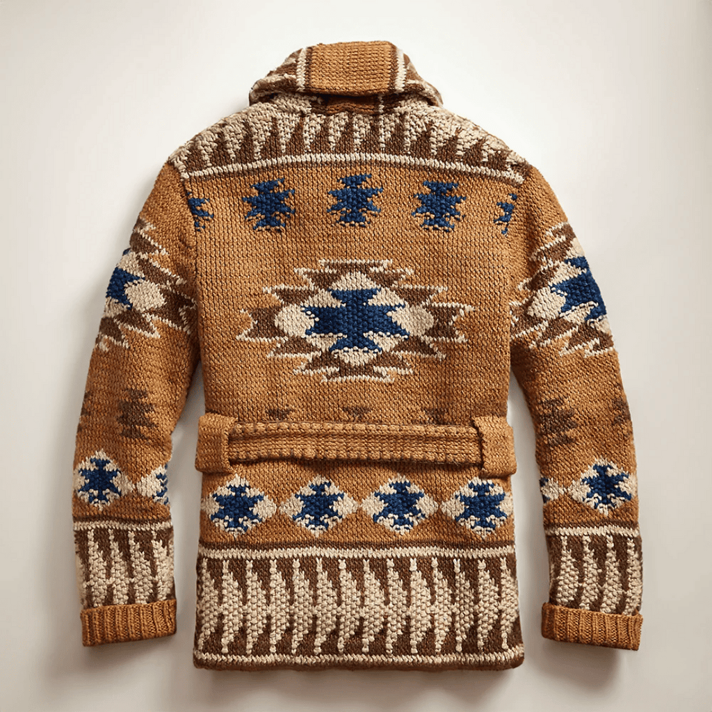 Arman cardigan jacquard da uomo – giacca in maglia western elegante