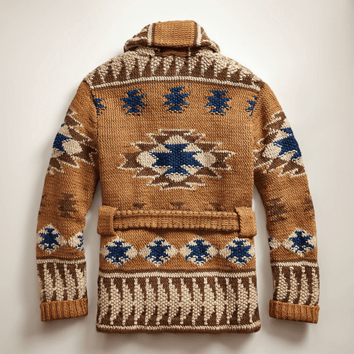 Arman Jacquard Cardigan for Men – Elegant Western Knit Jacket