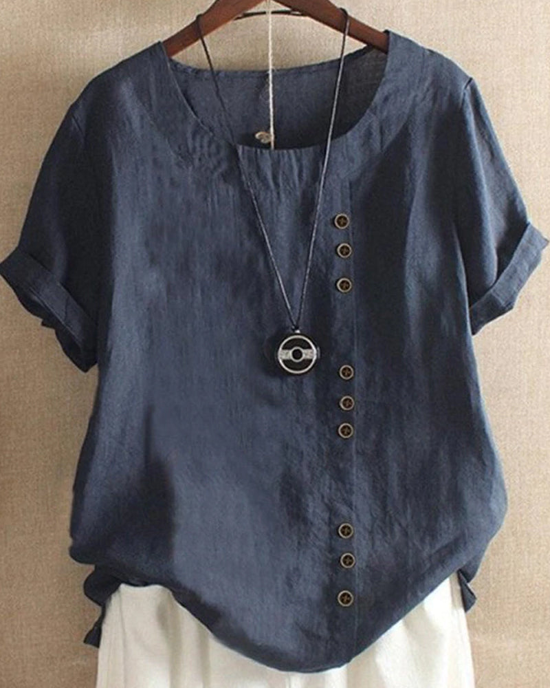 Blusa Blanca para Mujer – Cierre de botones, Sofisticado y Suave