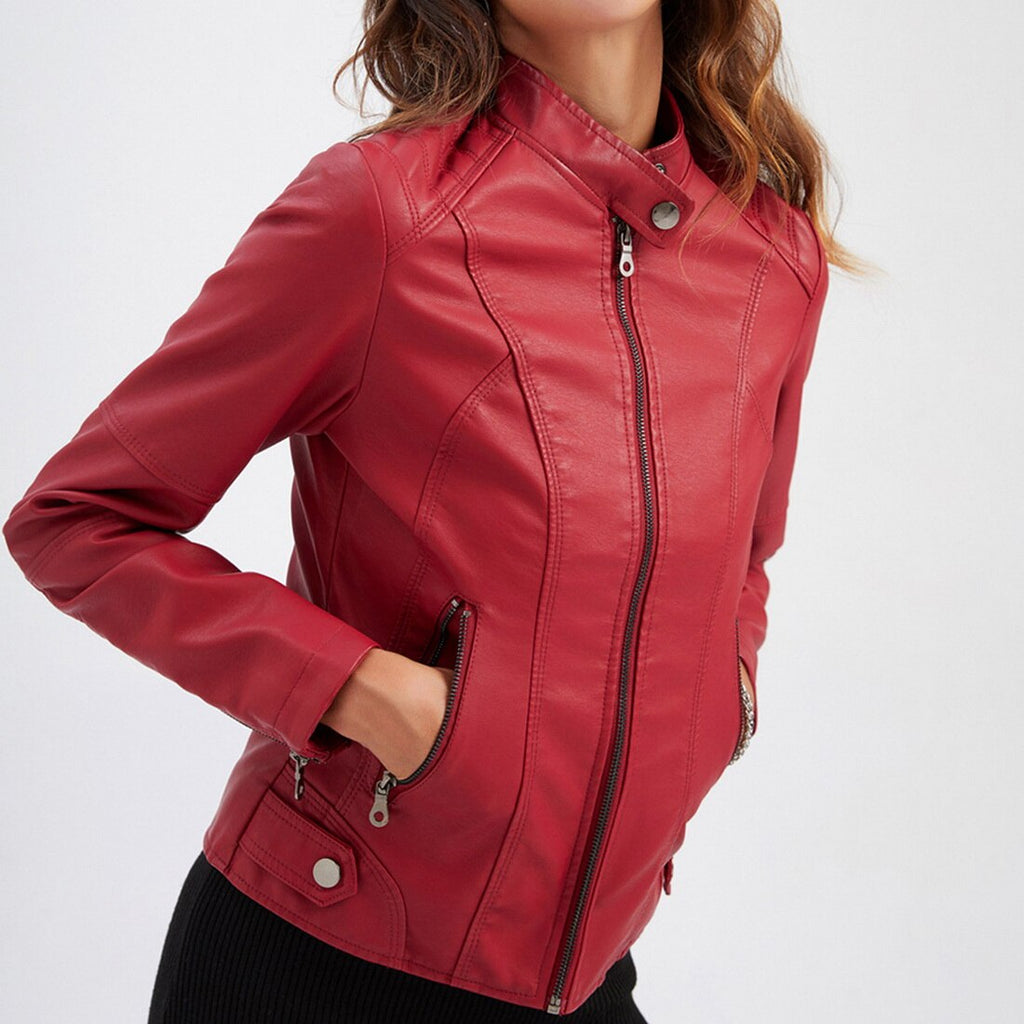 Chaqueta de piel Ofelia para Mujer – Sofisticado, Corte regular y Bolsillos prácticos