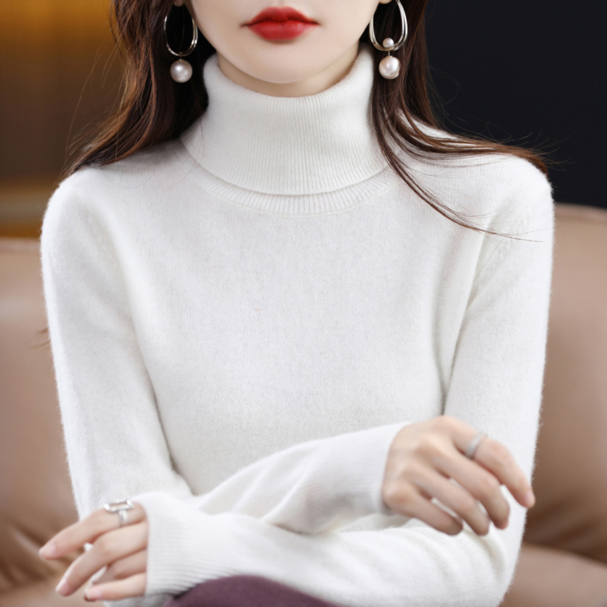 Suéter de cuello alto Rocío para Mujer – Punto afelpado, Cálido y Elegante