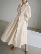 Lucie Robe Midi pour Femme – Robe Boutonnée Élégante Décontractée Chic