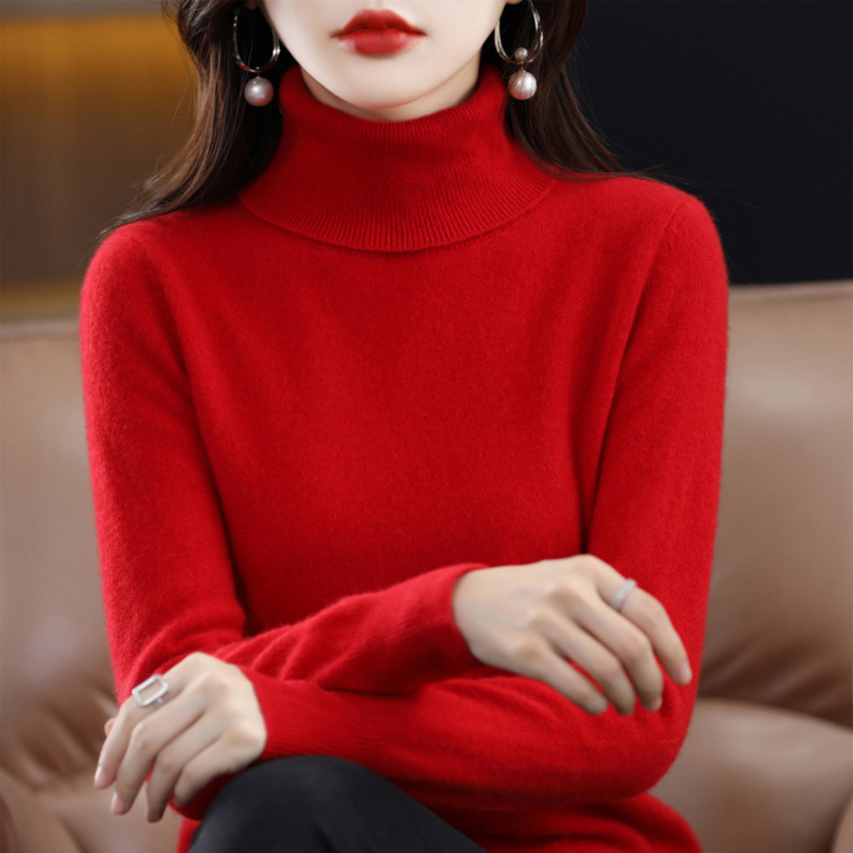 Suéter de cuello alto Rocío para Mujer – Punto afelpado, Cálido y Elegante