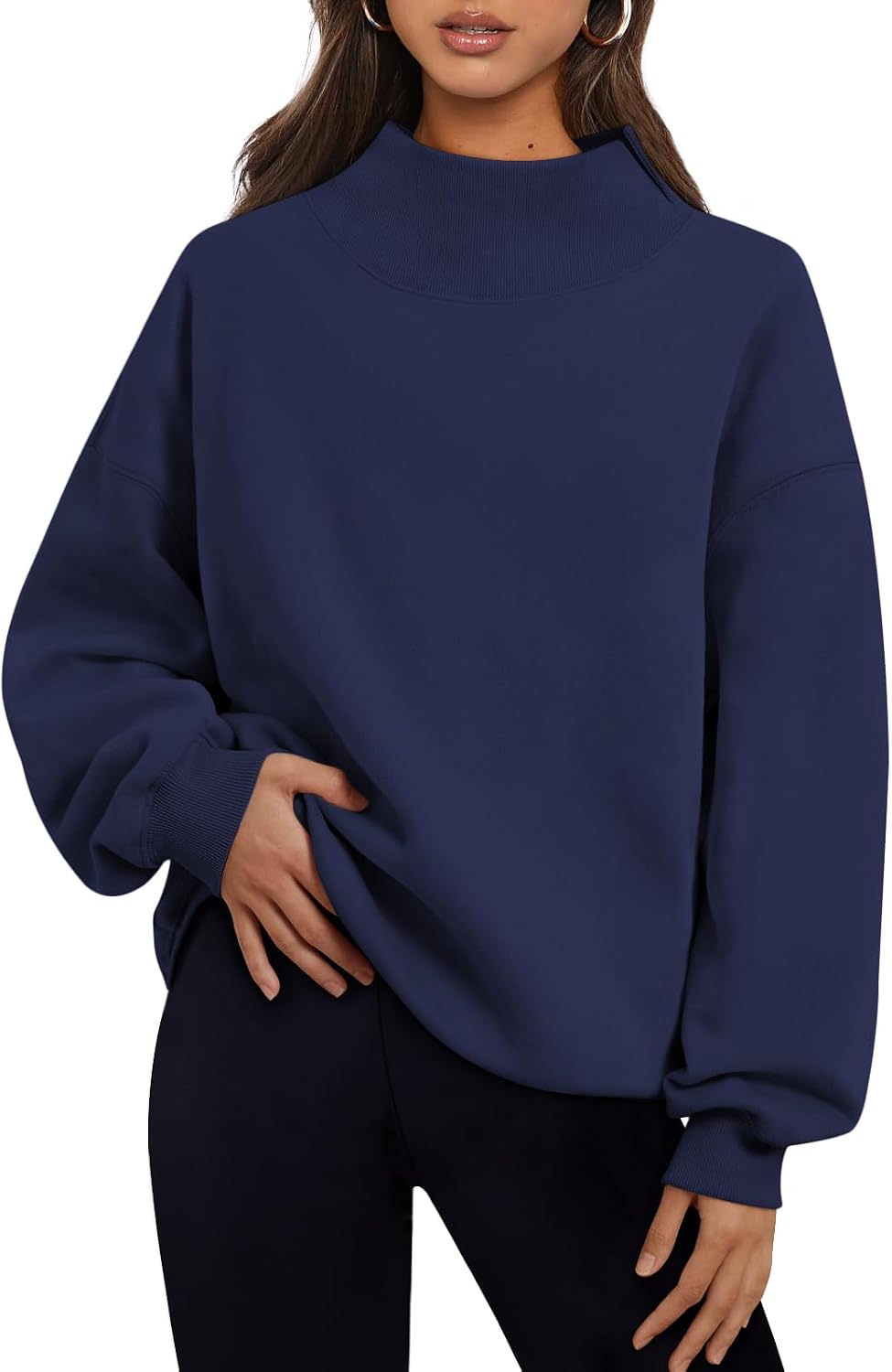 Sudadera polar oversize Emilia para Mujer – Hombros caídos, Silueta relajada y Corte oversize