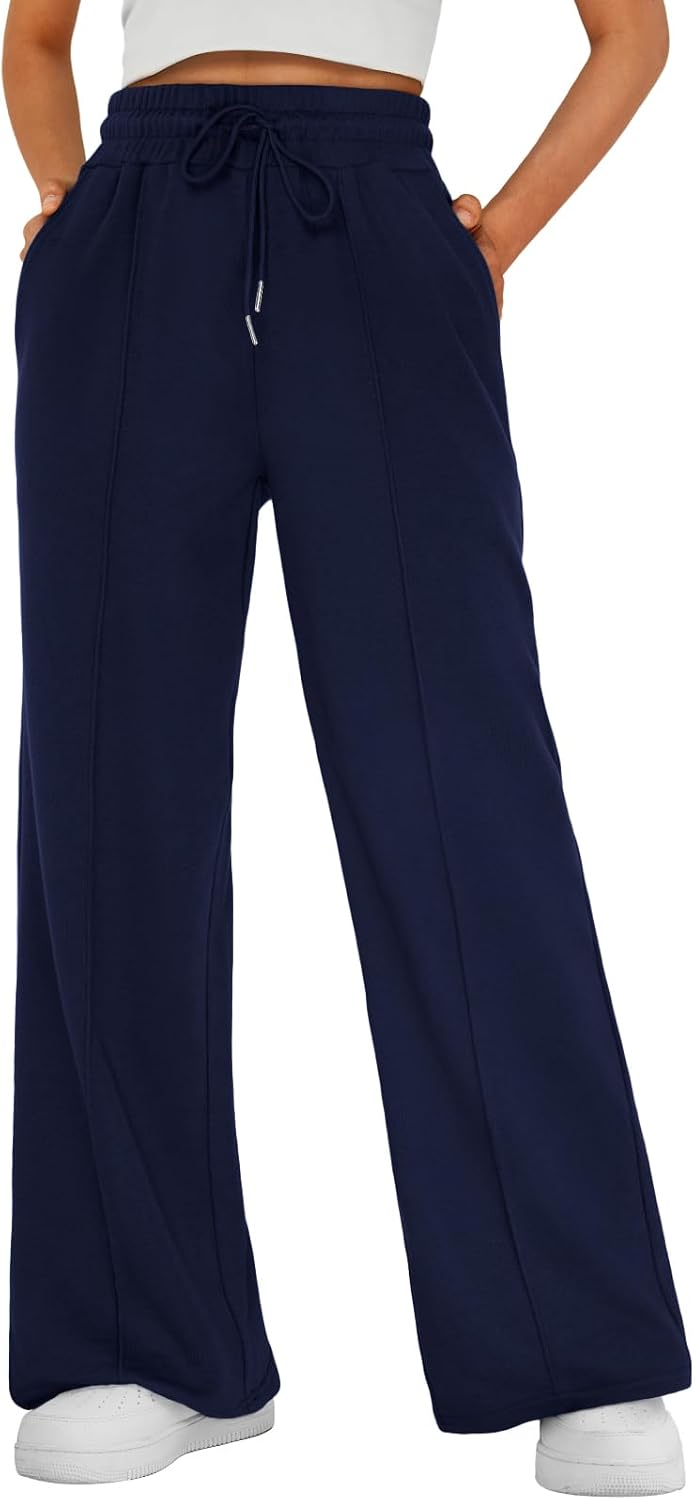 Pantalón de chándal ancho Lucía para Mujer – Cintura alta, Bolsillos laterales y Silueta relajada