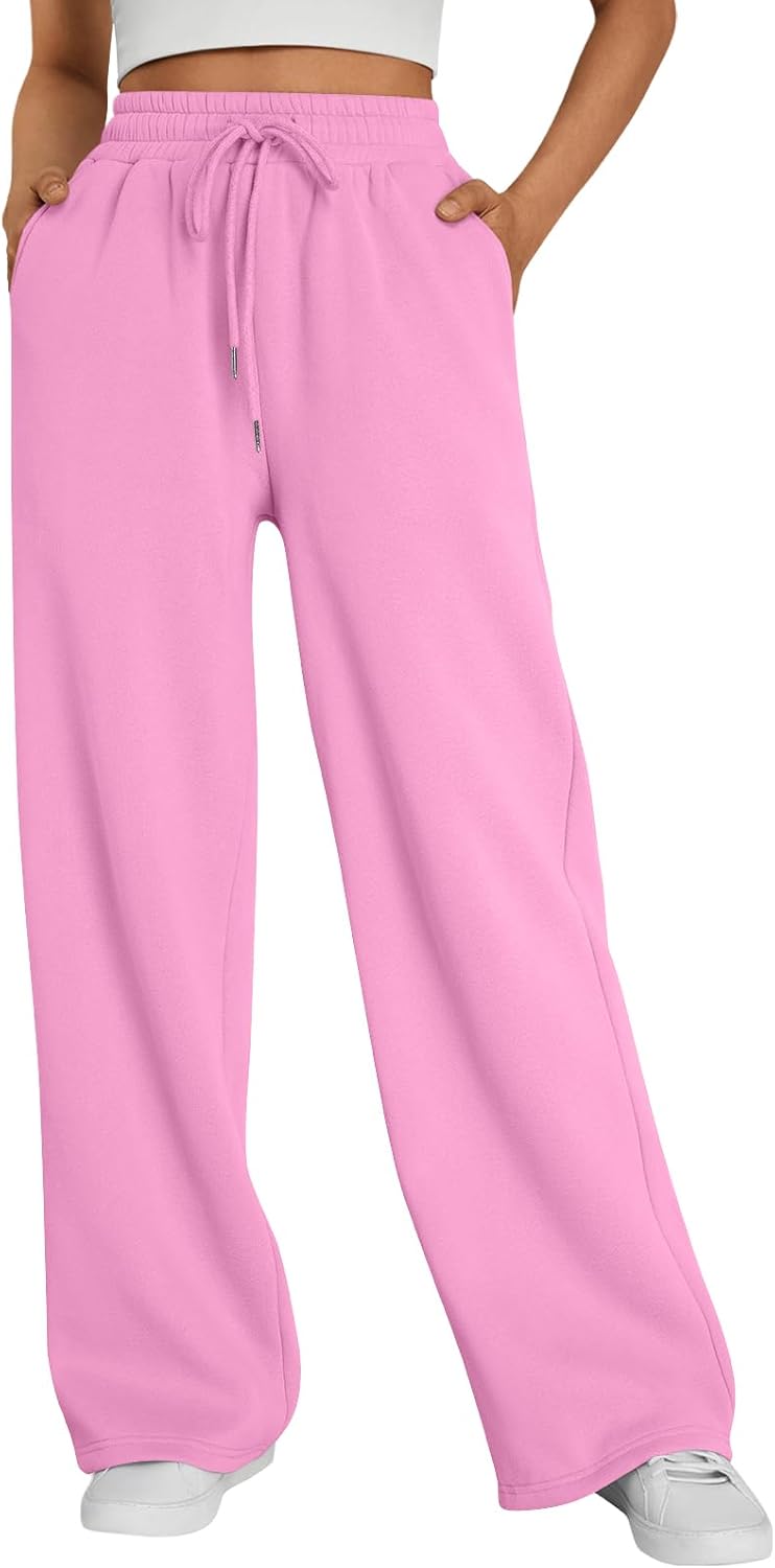 Pantalón de chándal ancho Zaida para Mujer – Cintura alta, Bolsillos prácticos y Mezcla de algodón