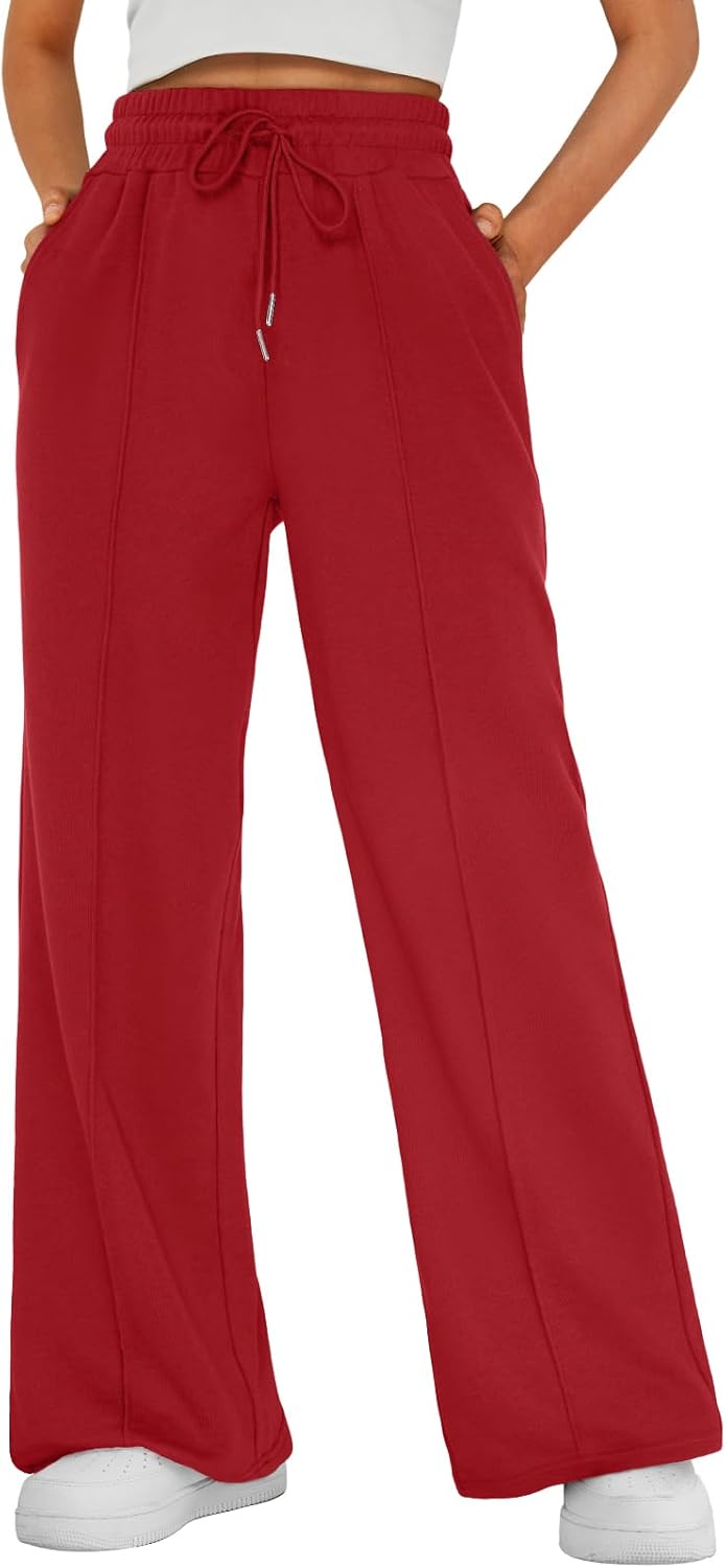 Pantalón de chándal ancho Lucía para Mujer – Cintura alta, Bolsillos laterales y Silueta relajada