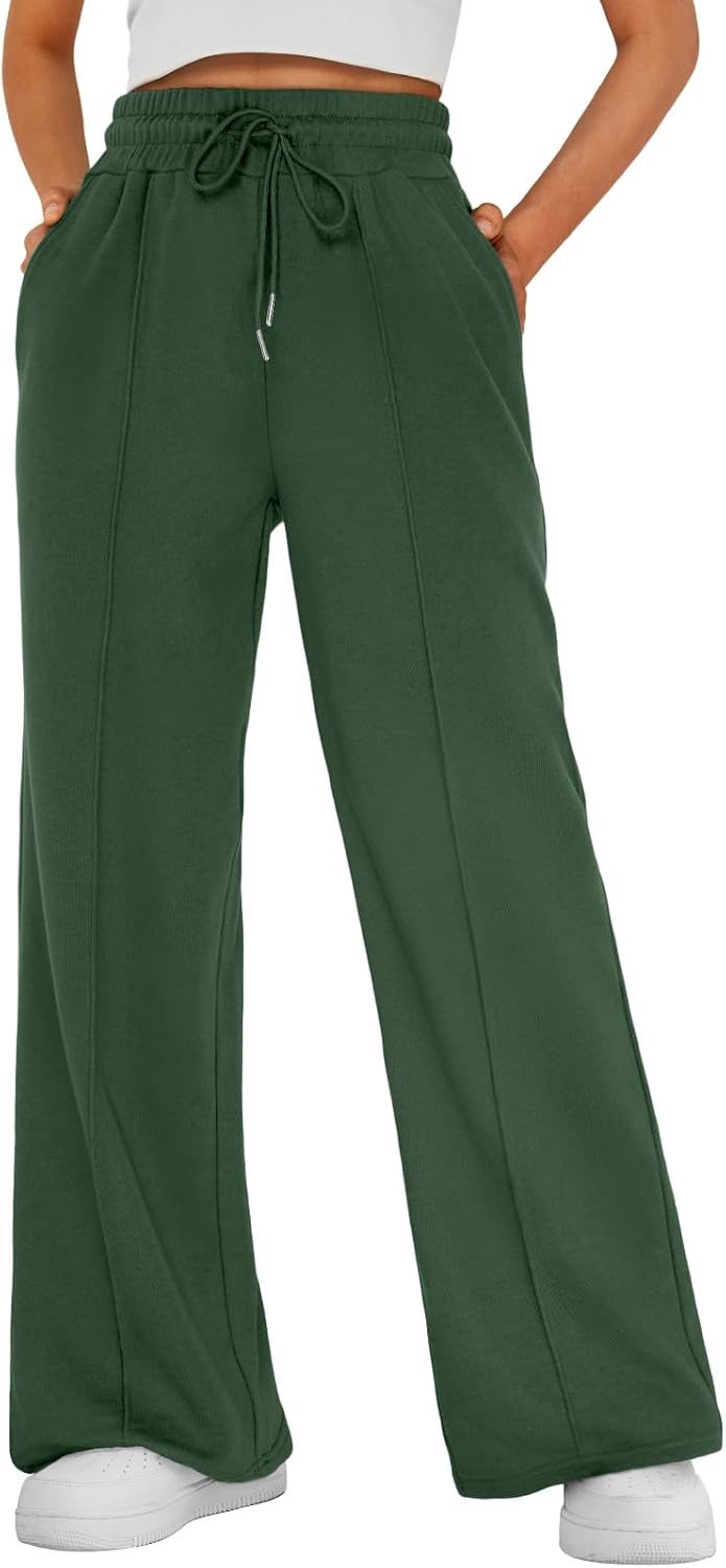 Pantalón de chándal ancho Lucía para Mujer – Cintura alta, Bolsillos laterales y Silueta relajada