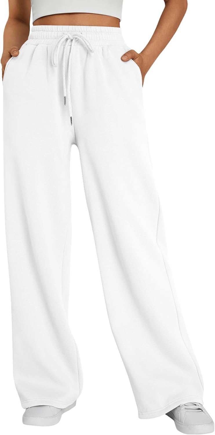 Pantalón de chándal ancho Zaida para Mujer – Cintura alta, Bolsillos prácticos y Mezcla de algodón