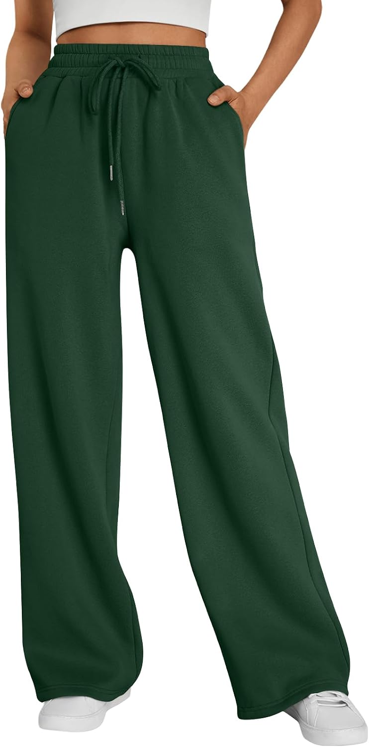 Pantalón de chándal ancho Zaida para Mujer – Cintura alta, Bolsillos prácticos y Mezcla de algodón
