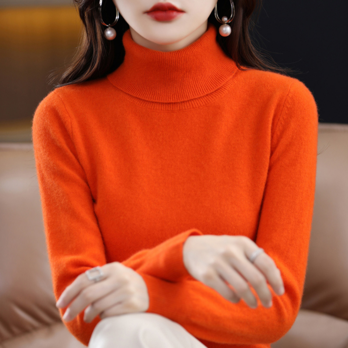 Suéter de cuello alto Rocío para Mujer – Punto afelpado, Cálido y Elegante