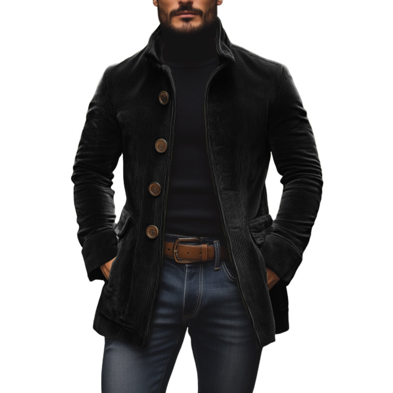 Chaqueta Marcos para Hombre – Silueta entallada, Cuello mao y Sofisticado