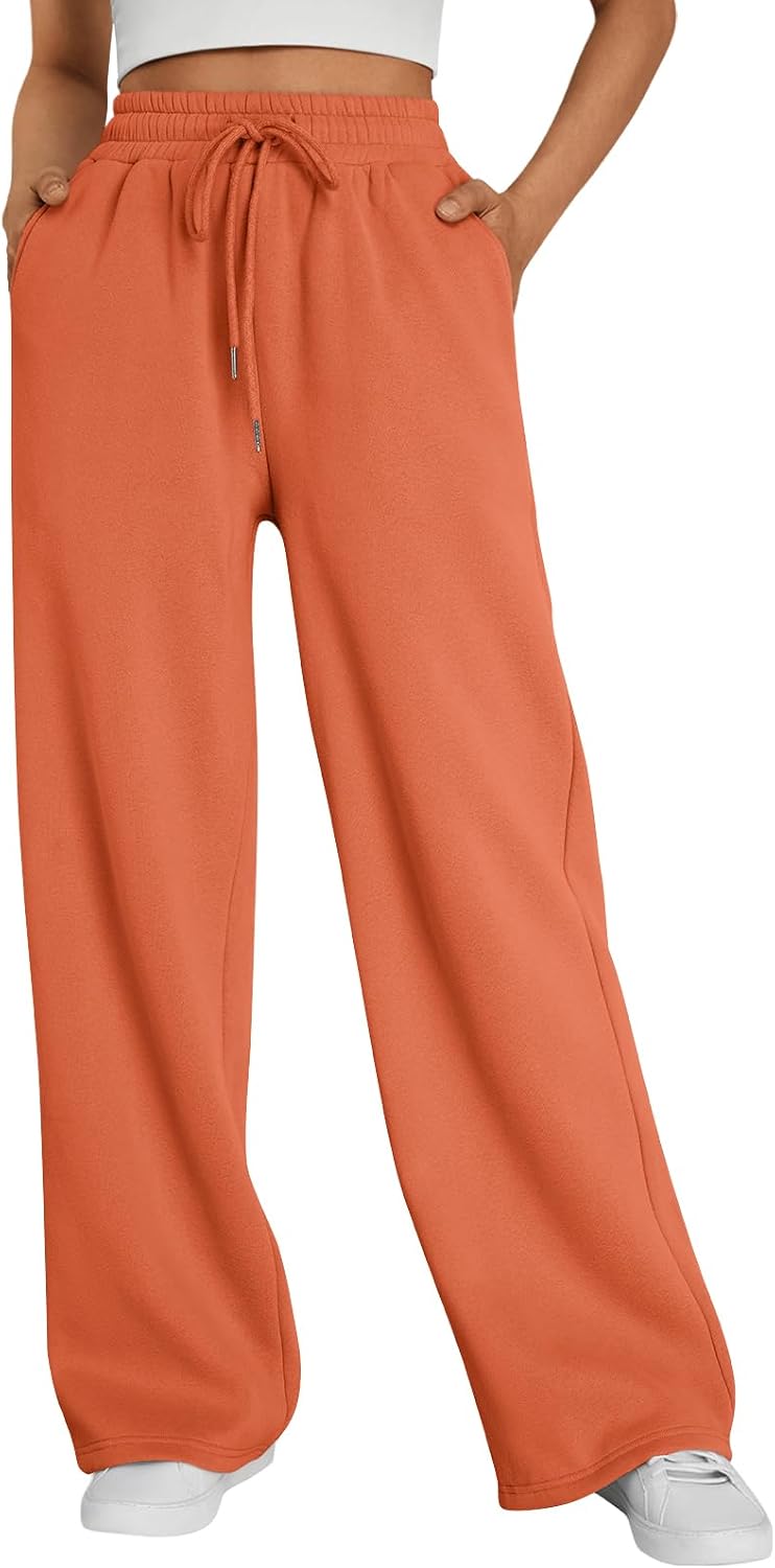 Pantalón de chándal ancho Zaida para Mujer – Cintura alta, Bolsillos prácticos y Mezcla de algodón