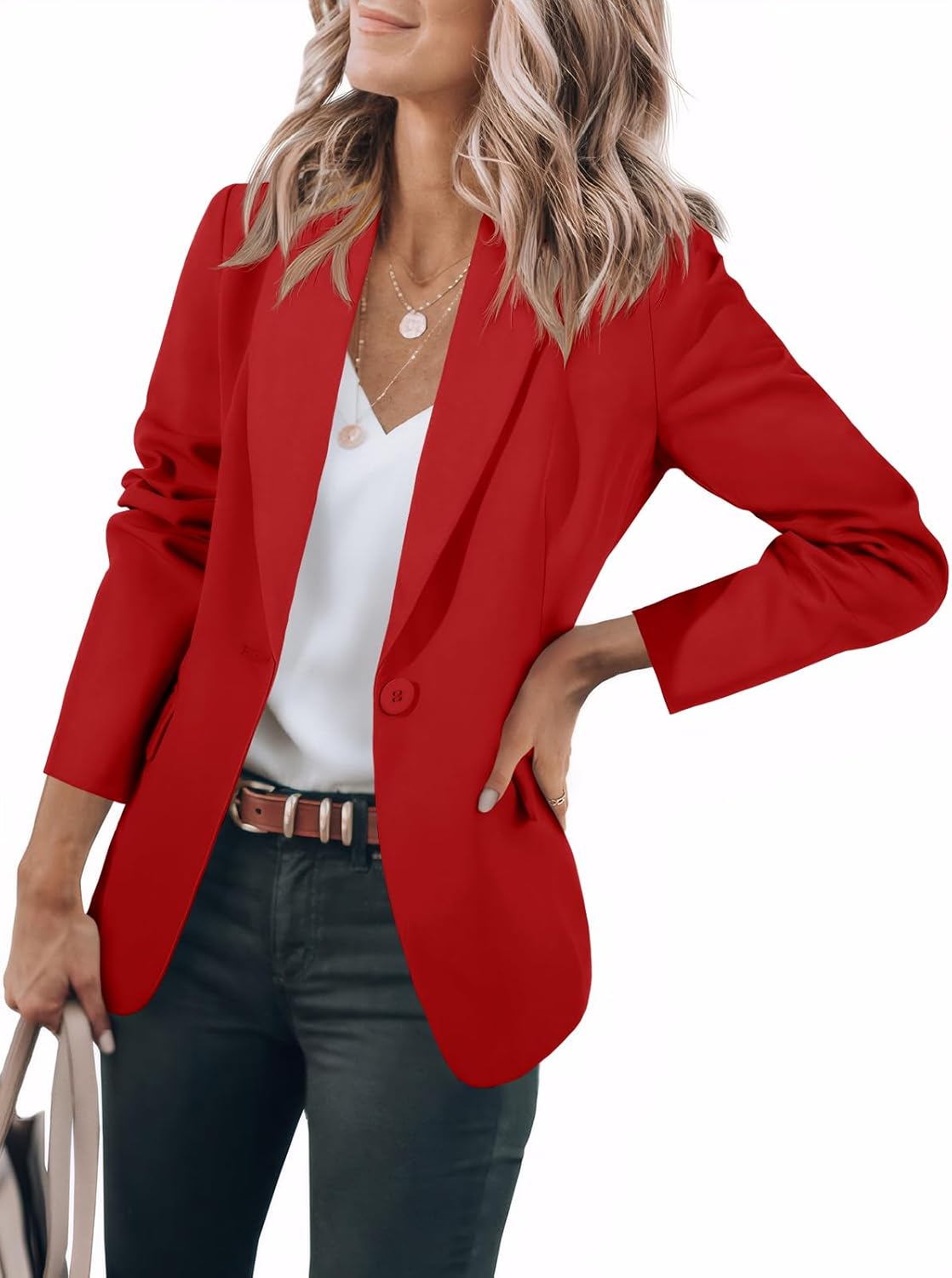 Blazer Elena para Mujer – Solapa estructurada, Cierre de botones y Bolsillos prácticos