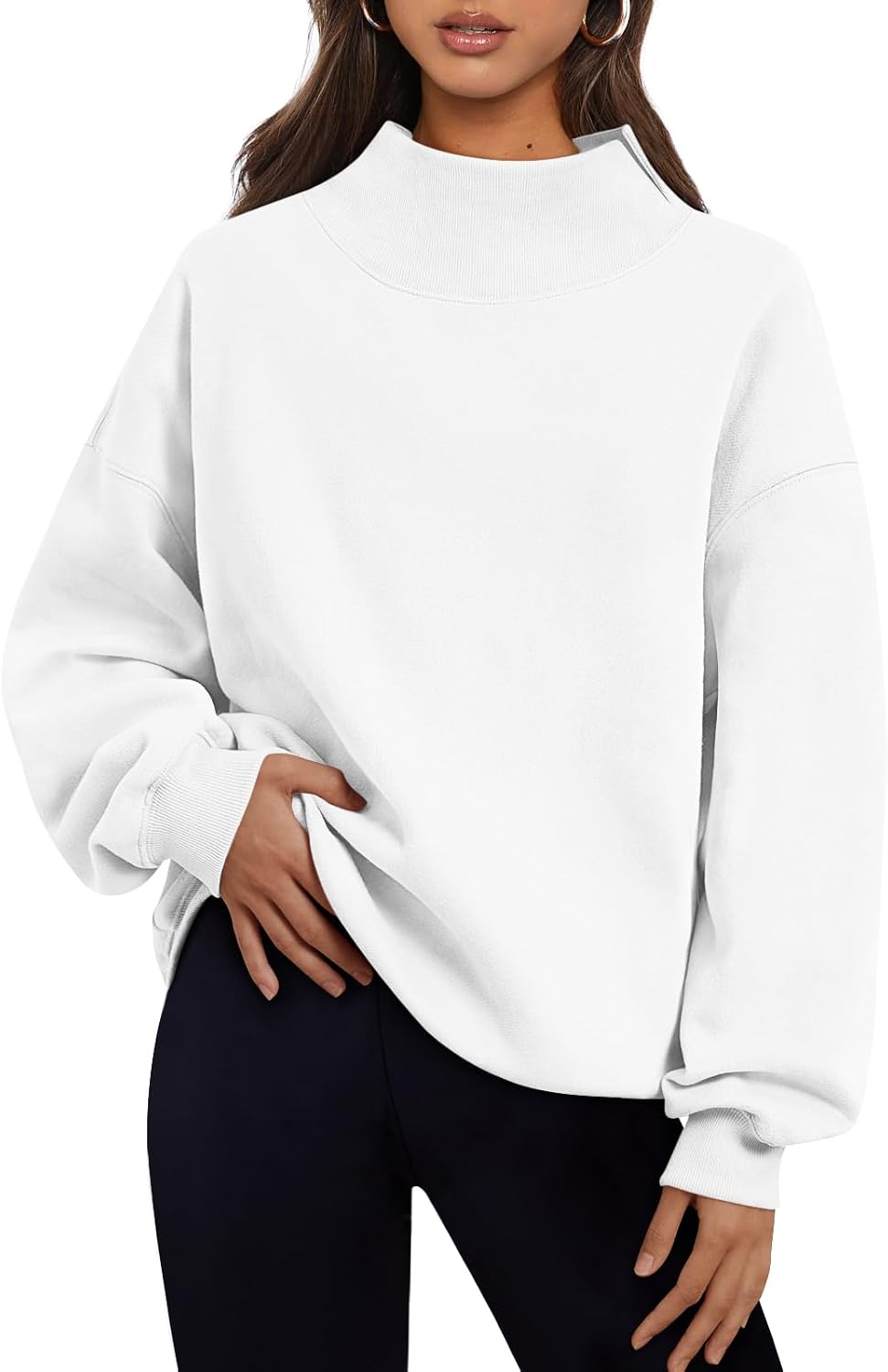 Sudadera polar oversize Emilia para Mujer – Hombros caídos, Silueta relajada y Corte oversize