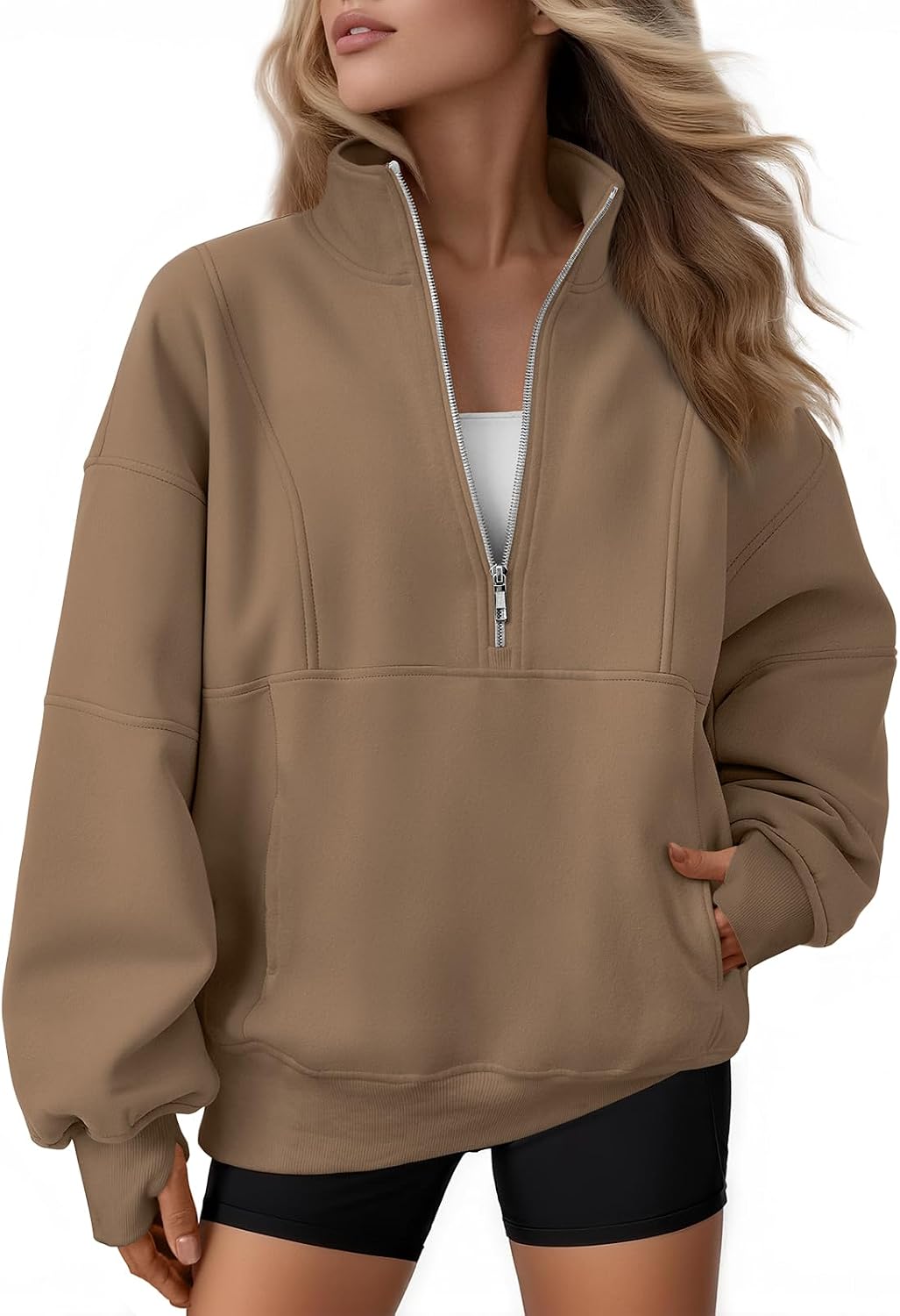 Sudadera Noa para Mujer – Forro polar interior, Bolsillos prácticos y Silueta relajada