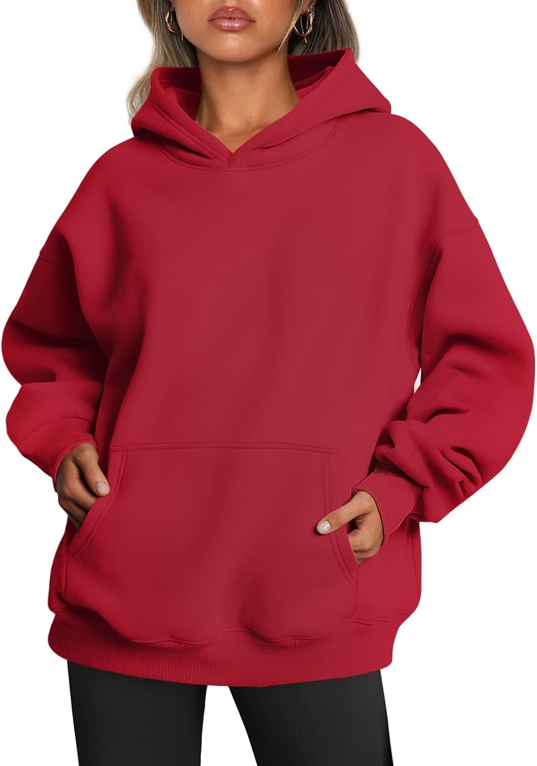 Jersey Daniela para Mujer – Hombros caídos, Bolsillo canguro delantero y Mezcla de algodón