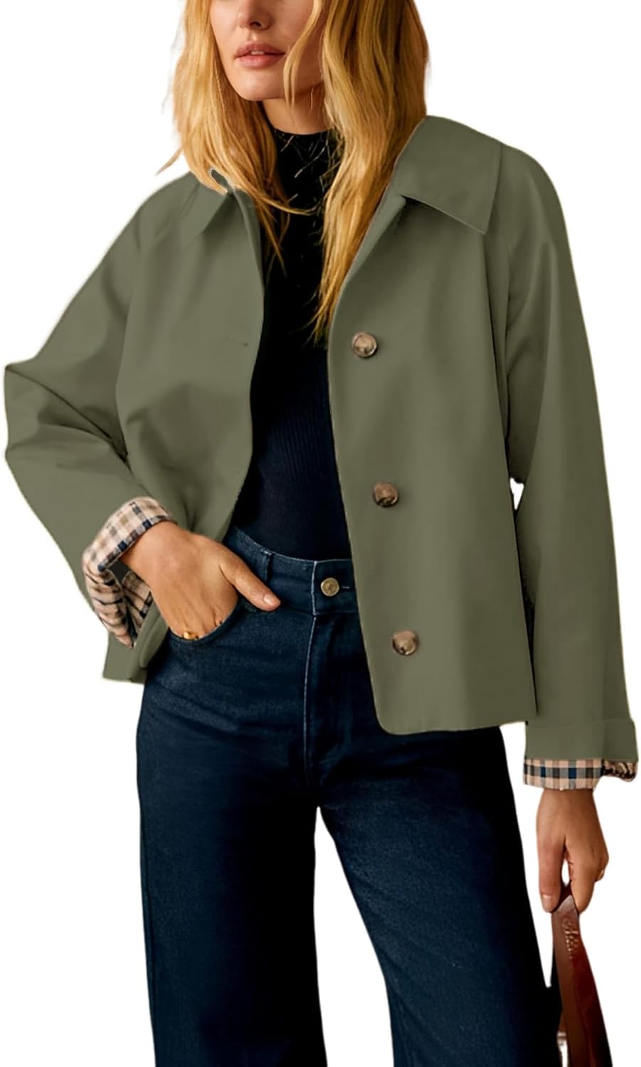 Chaqueta Olivia para Mujer – Solapa estructurada, Cuello solapa y Bolsillos laterales