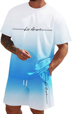 Derek Conjunto Lounge Hombre – Camiseta Manga Corta, Shorts con Cordón y Bolsillos