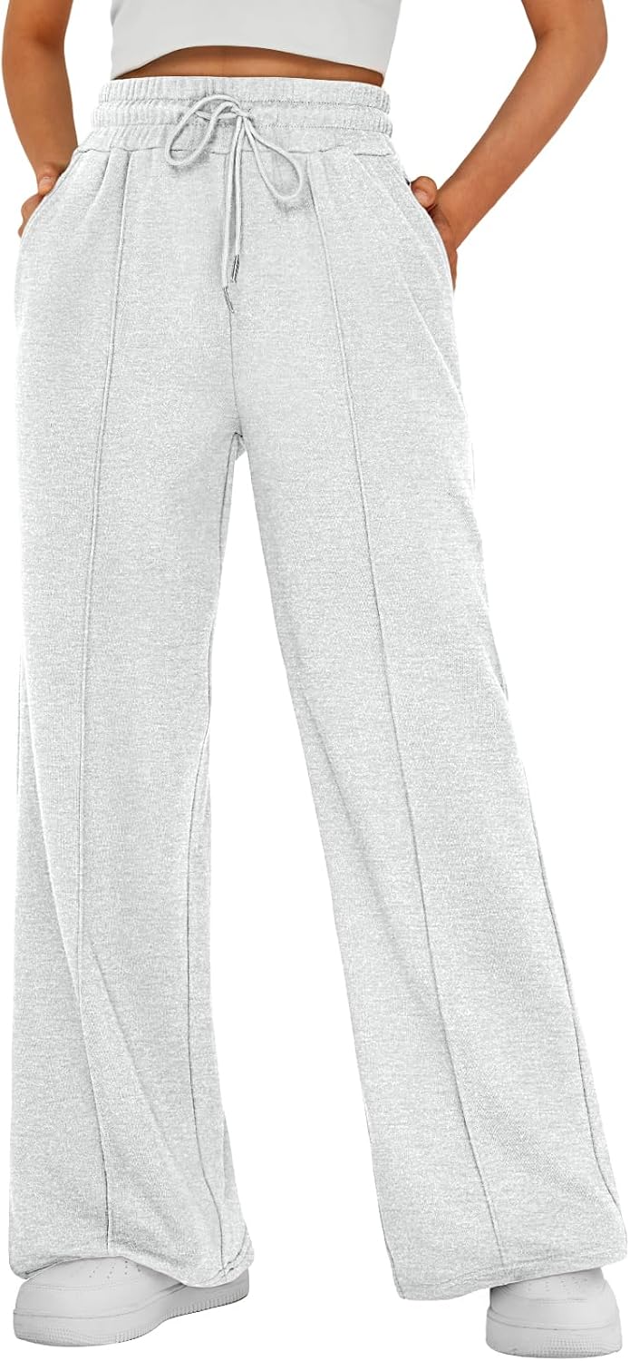 Pantalón de chándal ancho Lucía para Mujer – Cintura alta, Bolsillos laterales y Silueta relajada