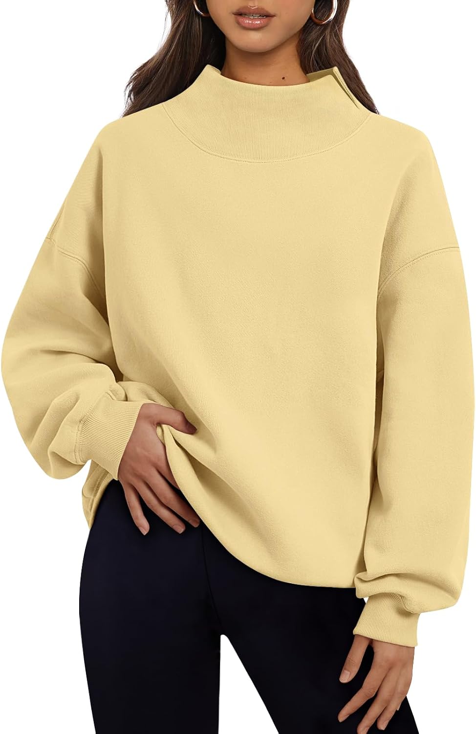 Sudadera polar oversize Emilia para Mujer – Hombros caídos, Silueta relajada y Corte oversize