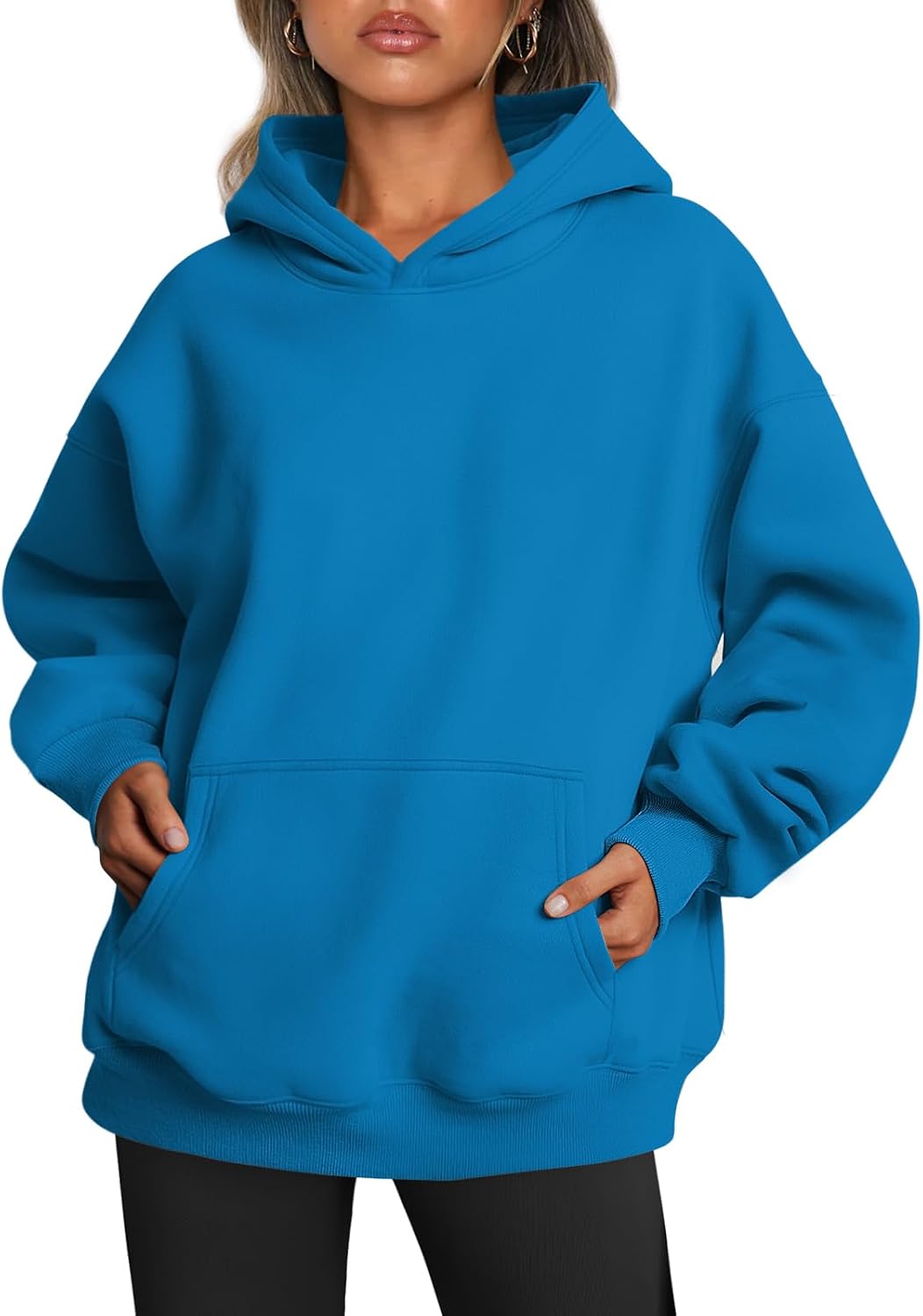 Jersey Daniela para Mujer – Hombros caídos, Bolsillo canguro delantero y Mezcla de algodón