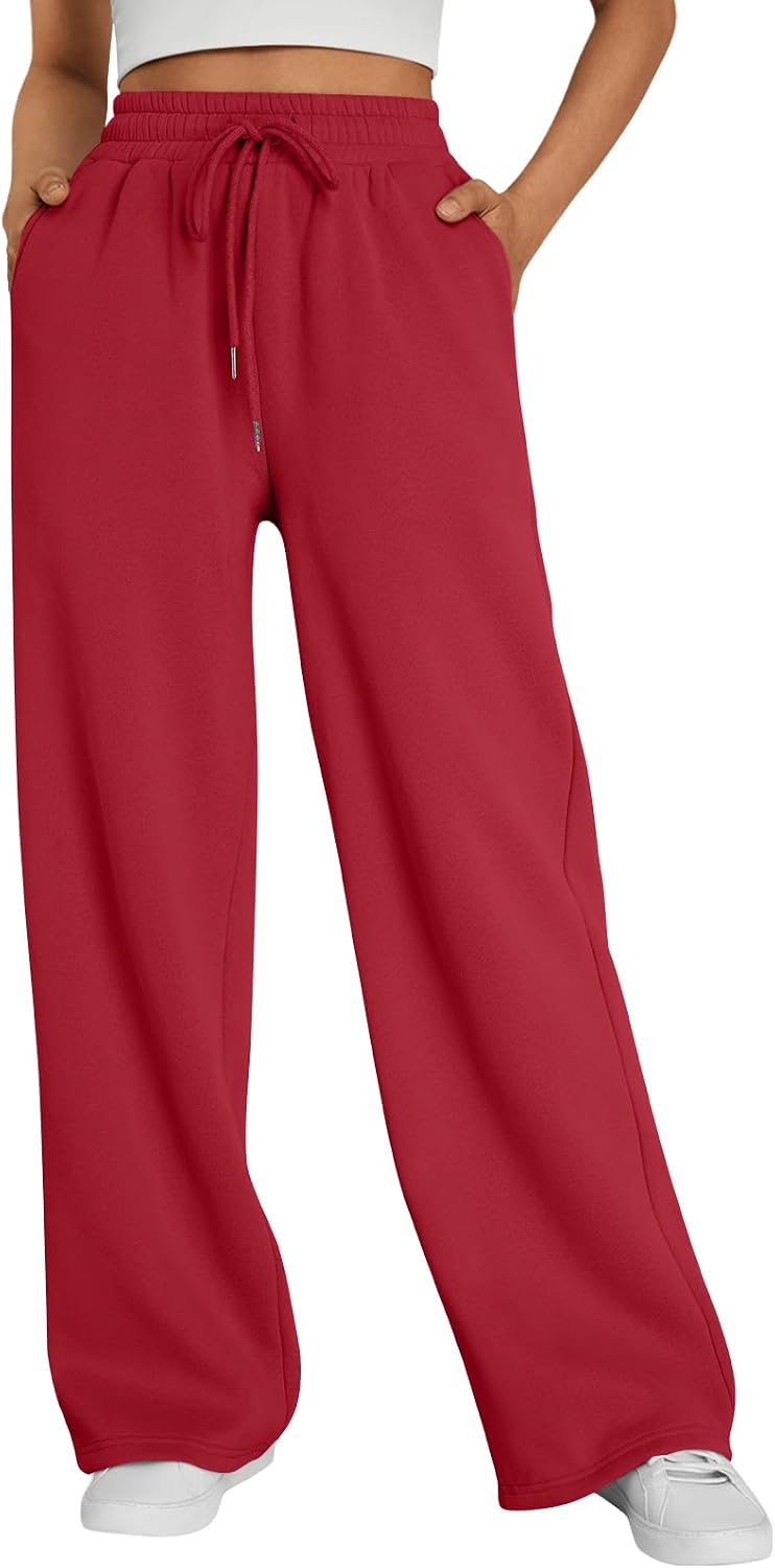 Pantalón de chándal ancho Zaida para Mujer – Cintura alta, Bolsillos prácticos y Mezcla de algodón