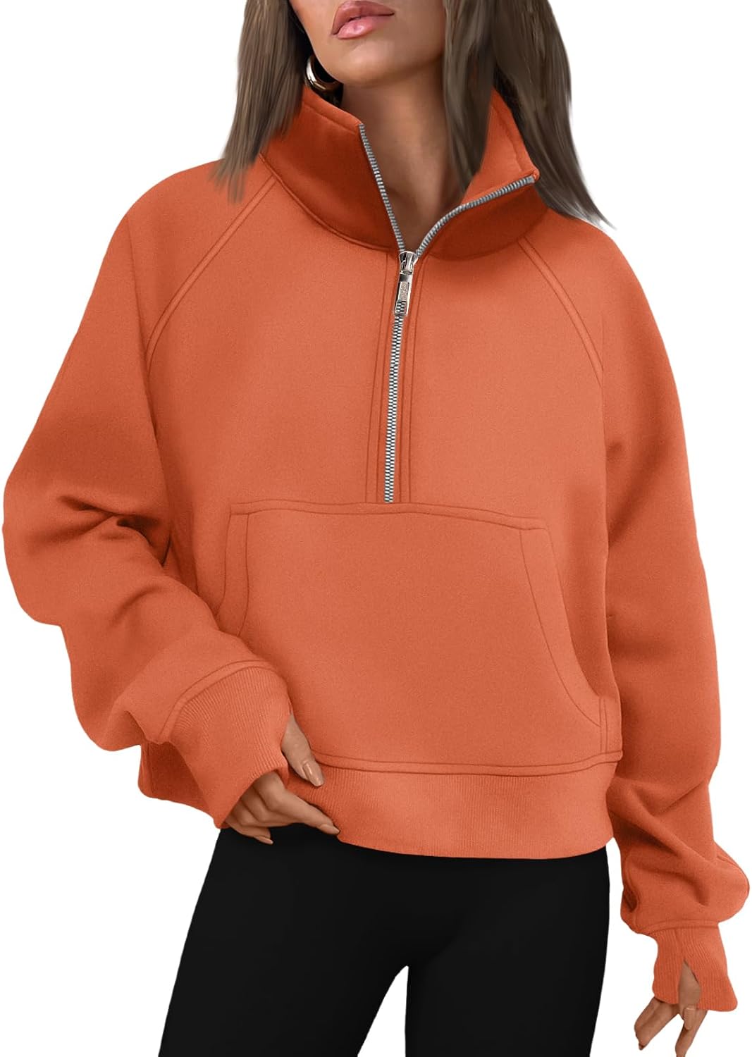 Sudadera con capucha Blanca para Mujer – Hombros caídos, Bolsillo canguro delantero y Forro polar interior