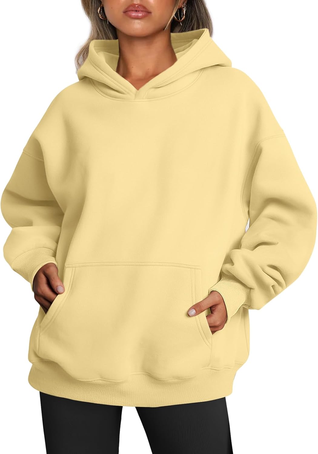 Jersey Daniela para Mujer – Hombros caídos, Bolsillo canguro delantero y Mezcla de algodón
