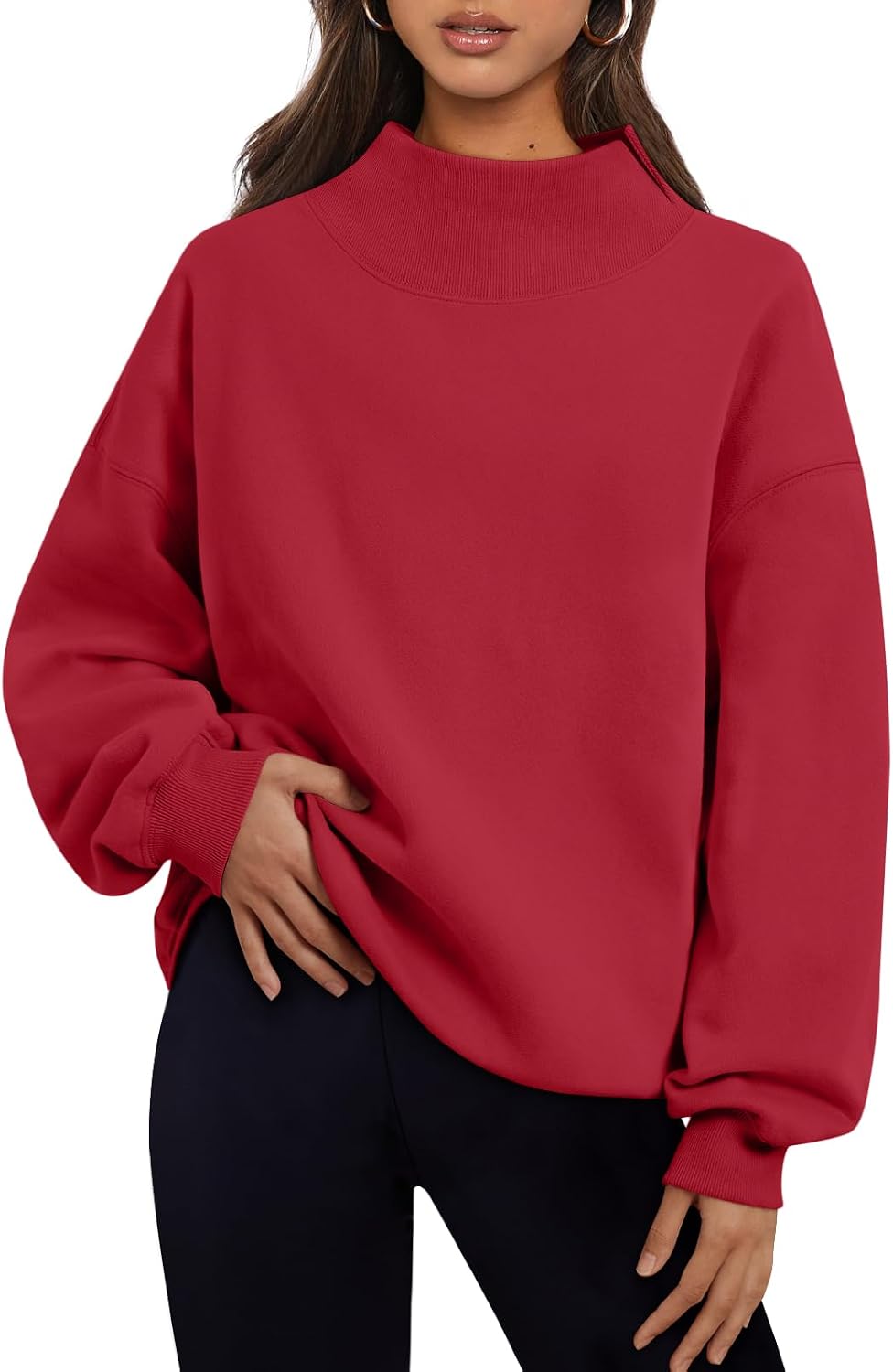 Sudadera polar oversize Emilia para Mujer – Hombros caídos, Silueta relajada y Corte oversize