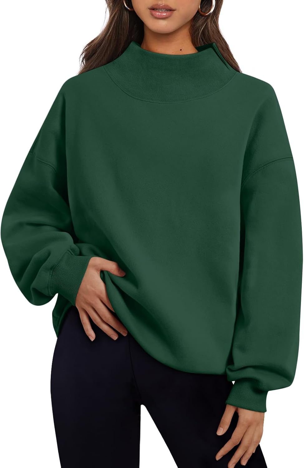 Sudadera polar oversize Emilia para Mujer – Hombros caídos, Silueta relajada y Corte oversize