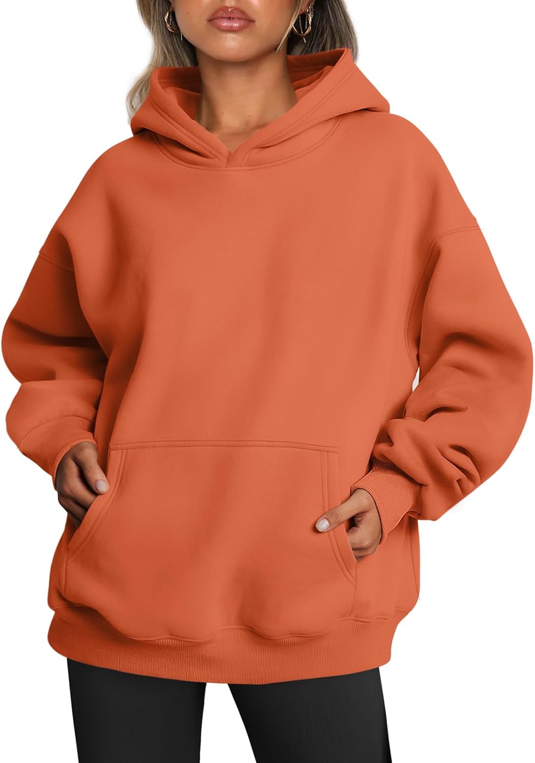 Jersey Daniela para Mujer – Hombros caídos, Bolsillo canguro delantero y Mezcla de algodón