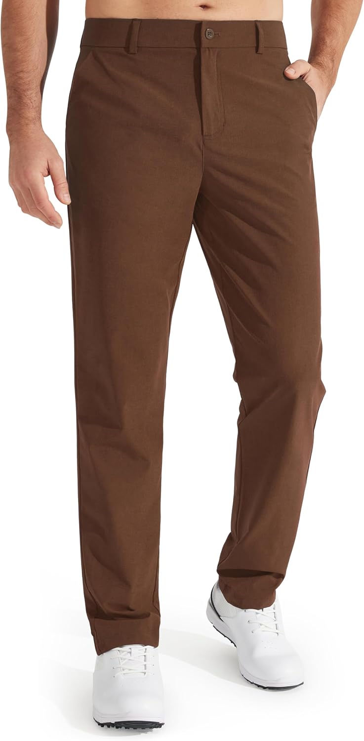 Cedric Pantalón de golf elástico para hombre – secado rápido, pierna recta y estilo formal