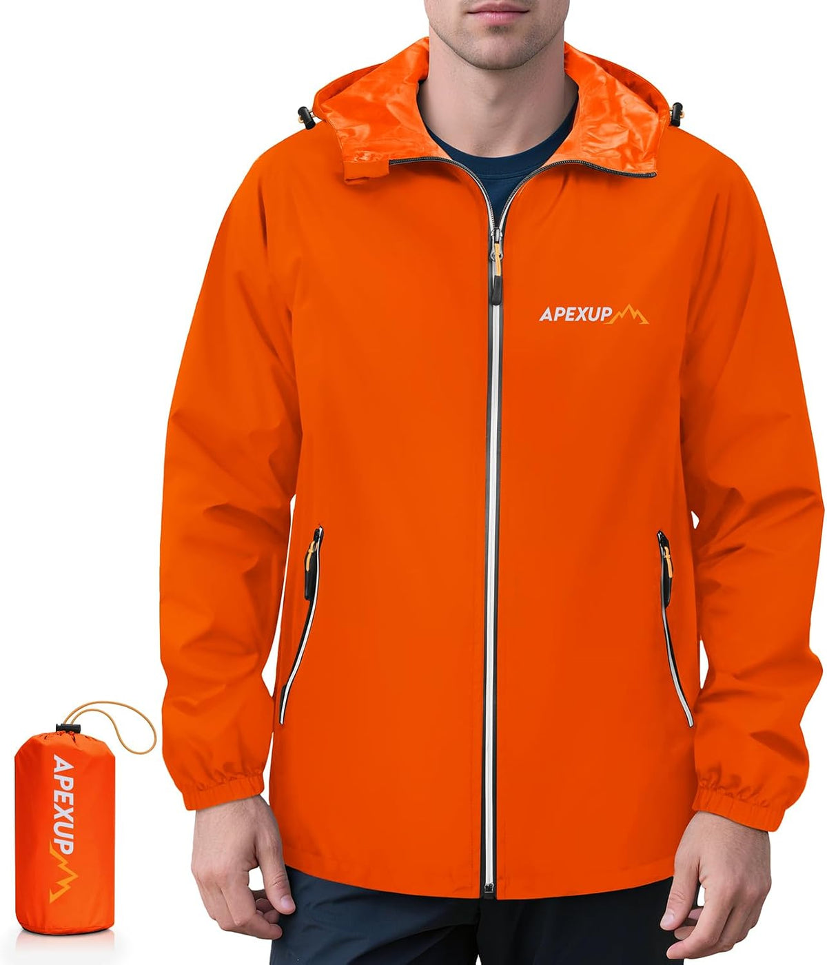 Chubasquero Julián para Hombre – Con capucha, Bolsillos prácticos y Bolsillos con cremallera