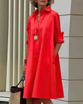 Monet Robe Chemise pour Femme – Robe Midi Élégante Décontractée Chic