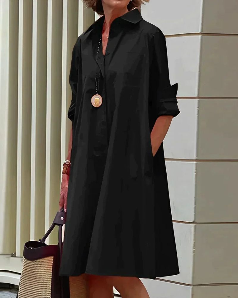 Monet Robe Chemise pour Femme – Robe Midi Élégante Décontractée Chic