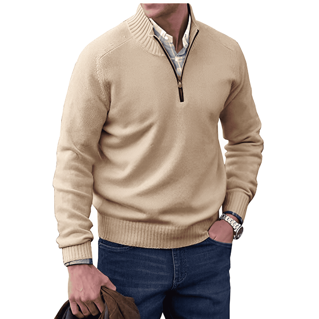 Adrian Maglione con Cerniera da Uomo – Maglione Elegante in Cashmere Chic