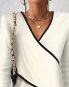 Suéter de cuello en V Beatriz para Mujer – Cuello en V, Corte cómodo y Diseño atemporal