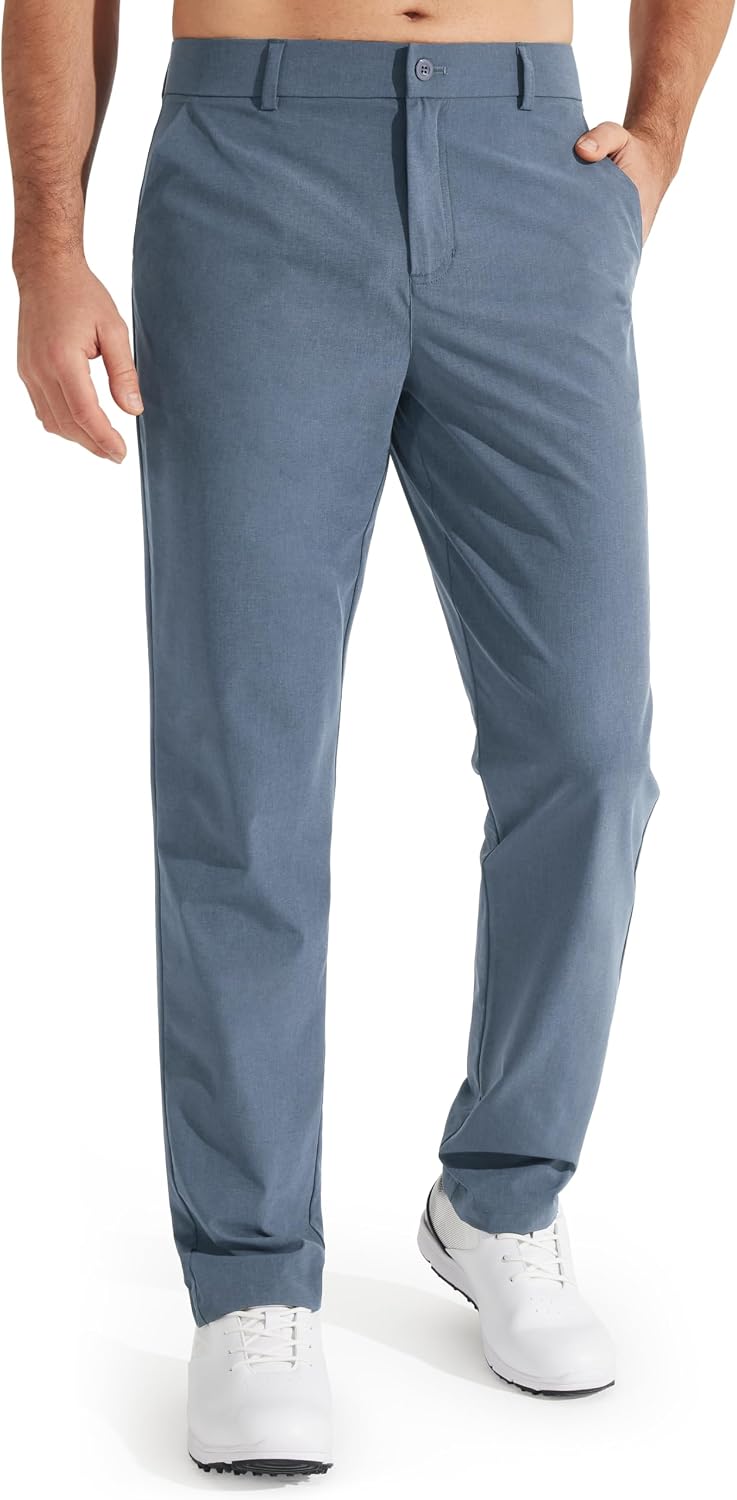 Cedric Pantalón de golf elástico para hombre – secado rápido, pierna recta y estilo formal