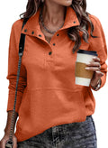 Sudadera estilo henley Jimena para Mujer – Cuello en V, Corte cómodo y Mangas largas